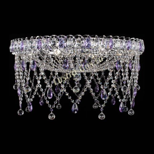 Люстра Паутинка фиолетовая в Новокузнецке Гусь Хрустальный