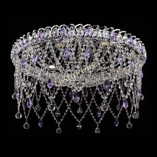 Люстра Паутинка фиолетовая в Новокузнецке Гусь Хрустальный