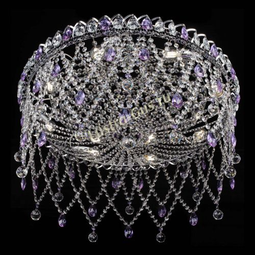 Люстра Паутинка фиолетовая в Новокузнецке Гусь Хрустальный