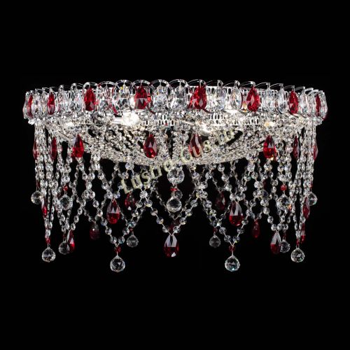 Люстра Паутинка красная в Новокузнецке Гусь Хрустальный