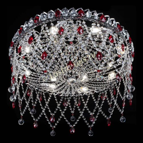 Люстра Паутинка красная в Новокузнецке Гусь Хрустальный