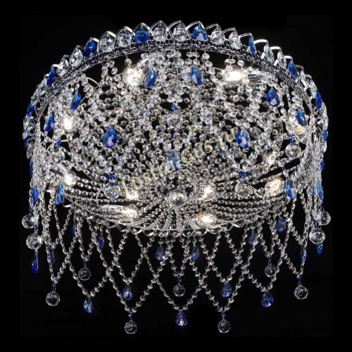 Люстра Паутинка синяя в Новокузнецке Гусь Хрустальный