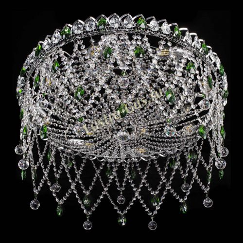 Люстра Паутинка зеленая в Новокузнецке Гусь Хрустальный