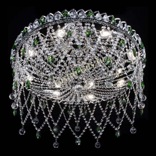 Люстра Паутинка зеленая в Новокузнецке Гусь Хрустальный