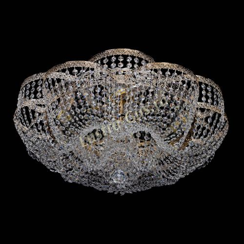 Люстра Пион Антик, диаметр - 700 мм, цвет - золото Гусь Хрустальный