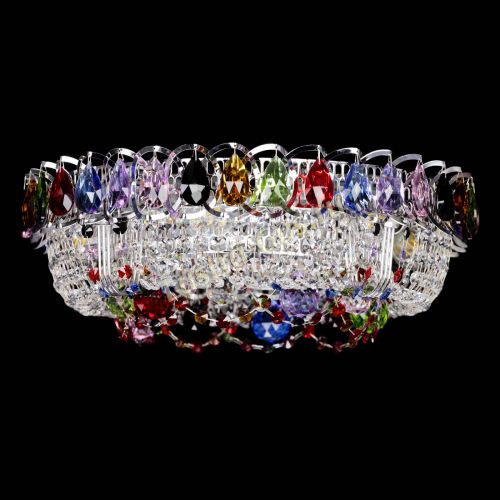 Люстра Снежинка разноцветная, диаметр - 400, серебро, Люстры Гусь Хрустальный