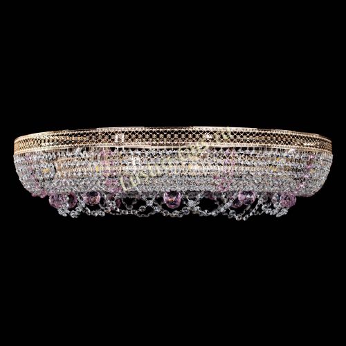 Люстра Снежинка Венеция №10 розовая в Новокузнецке Гусь Хрустальный