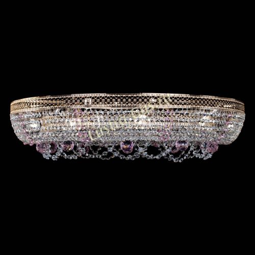 Люстра Снежинка Венеция №10 розовая в Новокузнецке Гусь Хрустальный