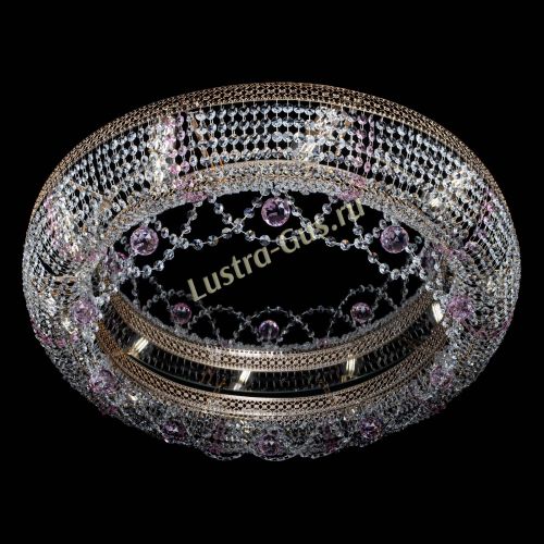 Люстра Снежинка Венеция №10 розовая в Новокузнецке Гусь Хрустальный