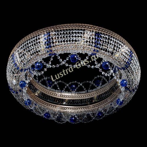 Люстра Снежинка Венеция №10 синяя в Новокузнецке Гусь Хрустальный