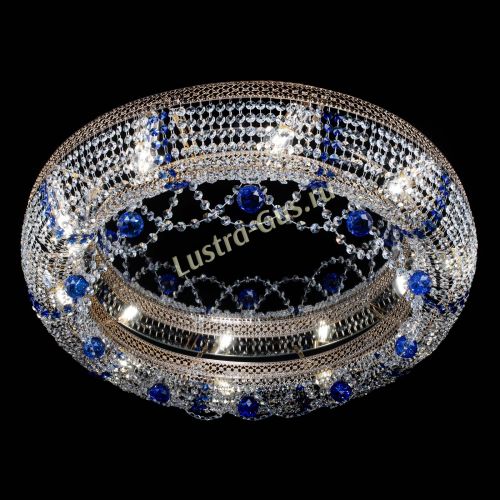 Люстра Снежинка Венеция №10 синяя в Новокузнецке Гусь Хрустальный