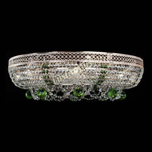 Люстра Снежинка Венеция №8 зеленая в Новокузнецке Гусь Хрустальный