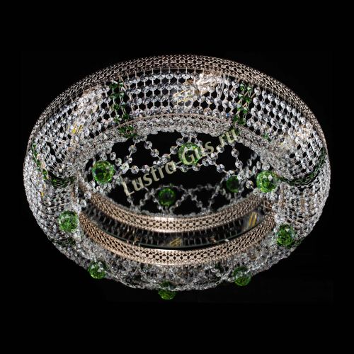 Люстра Снежинка Венеция №8 зеленая в Новокузнецке Гусь Хрустальный