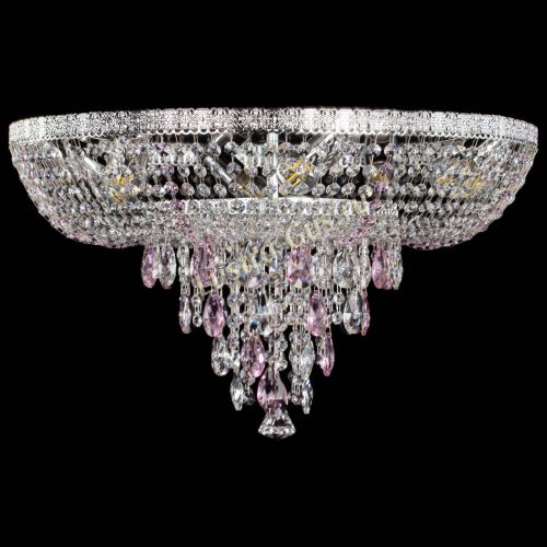 Люстра Токката Пирамида журавлик розовая в Новокузнецке Гусь Хрустальный