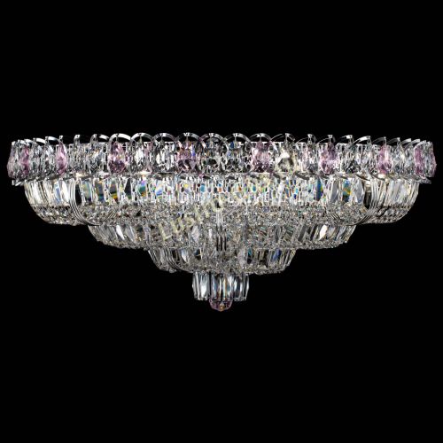 Люстра Тройное Кольцо пластинка розовая в Новокузнецке Гусь Хрустальный