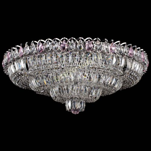 Люстра Тройное Кольцо пластинка розовая в Новокузнецке Гусь Хрустальный