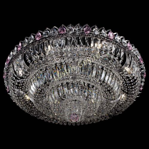 Люстра Тройное Кольцо пластинка розовая в Новокузнецке Гусь Хрустальный