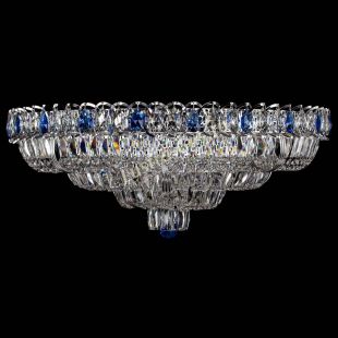 Люстра хрустальная Тройное Кольцо пластинка синяя