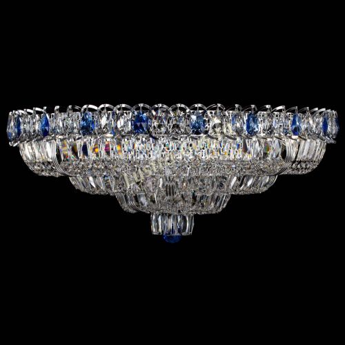 Люстра Тройное Кольцо пластинка синяя в Новокузнецке Гусь Хрустальный