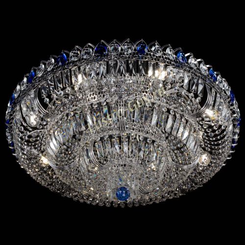 Люстра Тройное Кольцо пластинка синяя в Новокузнецке Гусь Хрустальный