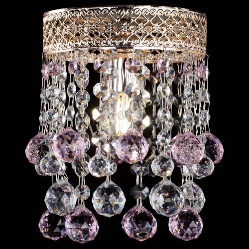 Люстра Венеция №1 шар розовая в Новокузнецке Гусь Хрустальный