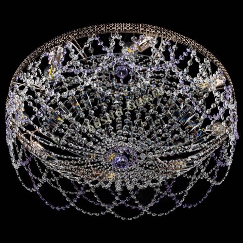 Люстра Венеция Ажур фиолетовая в Новокузнецке Гусь Хрустальный