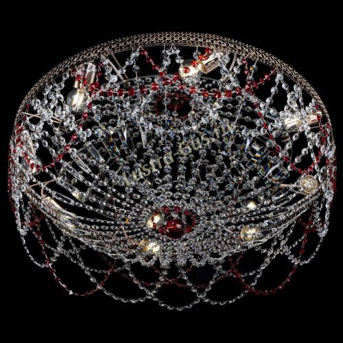 Люстра Венеция Ажур красная в Новокузнецке Гусь Хрустальный