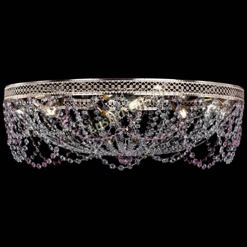 Люстра Венеция Ажур розовая в Новокузнецке Гусь Хрустальный