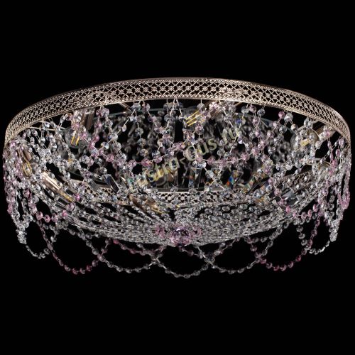 Люстра Венеция Ажур розовая в Новокузнецке Гусь Хрустальный