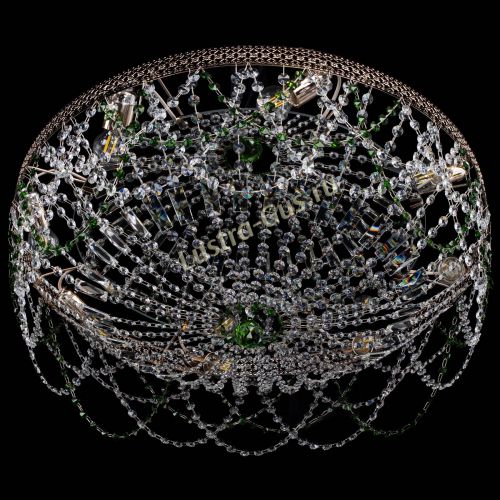 Люстра Венеция Ажур зеленая в Новокузнецке Гусь Хрустальный