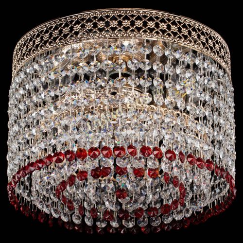 Люстра Венеция Капель №2 красная в Новокузнецке Гусь Хрустальный