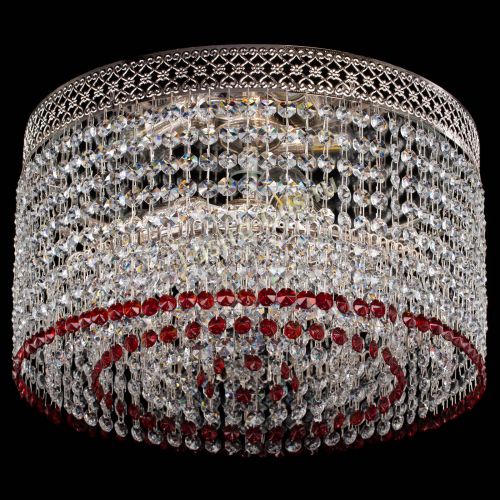 Люстра Венеция Капель №3 красная в Новокузнецке Гусь Хрустальный