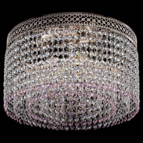 Люстра Венеция Капель №3 розовая в Новокузнецке Гусь Хрустальный