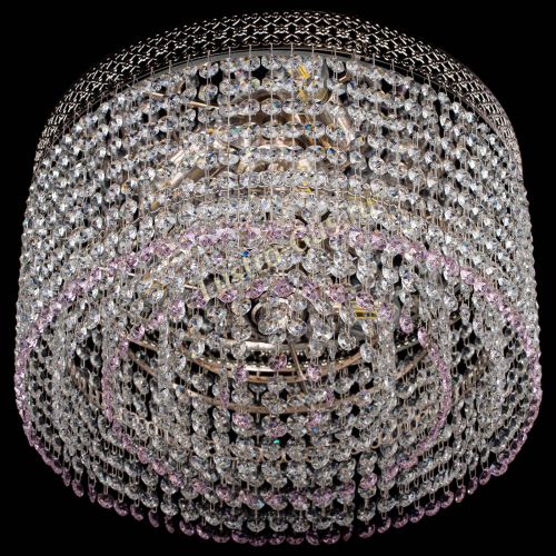 Люстра Венеция Капель №3 розовая в Новокузнецке Гусь Хрустальный