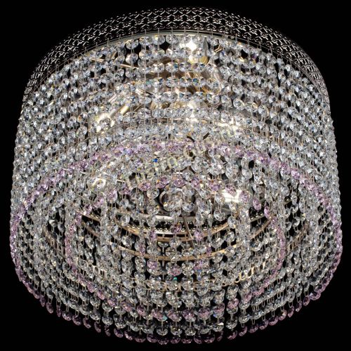 Люстра Венеция Капель №3 розовая в Новокузнецке Гусь Хрустальный