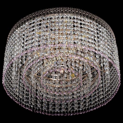 Люстра Венеция Капель №5 розовая в Новокузнецке Гусь Хрустальный