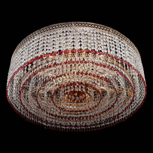 Люстра Венеция Капель №8 оптикон красная в Новокузнецке Гусь Хрустальный