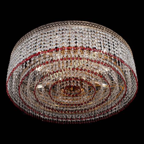Люстра Венеция Капель №8 оптикон красная в Новокузнецке Гусь Хрустальный