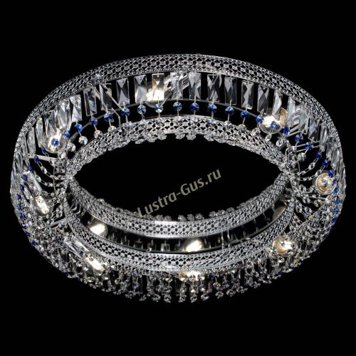 Люстра Венеция Кольцо №8 пластинка синяя в Новокузнецке Гусь Хрустальный