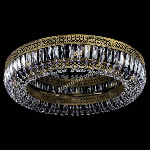 Люстра Венеция Кольцо №8 пластинка под бронзу Фиолетовая в Новокузнецке Гусь Хрустальный