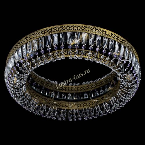 Люстра Венеция Кольцо №8 пластинка под бронзу Фиолетовая в Новокузнецке Гусь Хрустальный
