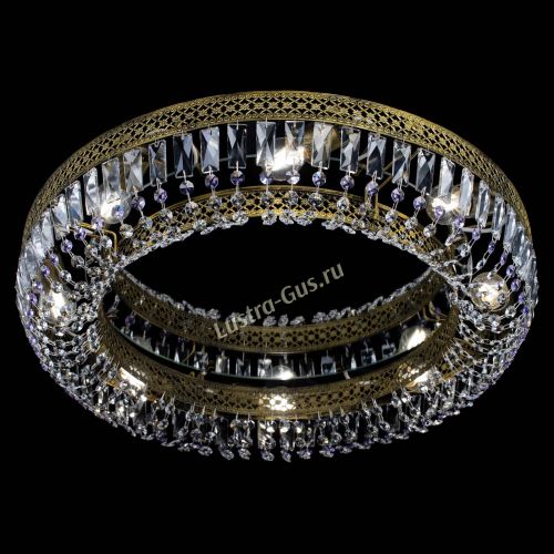 Люстра Венеция Кольцо №8 пластинка под бронзу Фиолетовая в Новокузнецке Гусь Хрустальный