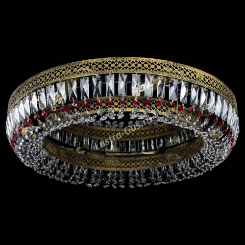 Люстра Венеция Кольцо №8 пластинка под бронзу Красная в Новокузнецке Гусь Хрустальный