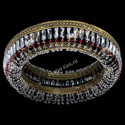 Люстра Венеция Кольцо №8 пластинка под бронзу Красная в Новокузнецке Гусь Хрустальный
