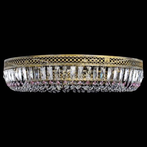 Люстра Венеция Кольцо №8 пластинка под бронзу Розовая в Новокузнецке Гусь Хрустальный