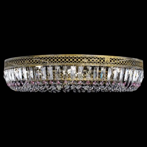 Люстра Венеция Кольцо №8 пластинка под бронзу Розовая в Новокузнецке Гусь Хрустальный