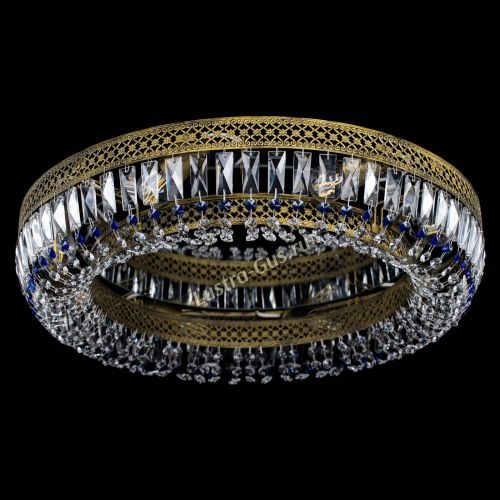 Люстра Венеция Кольцо №8 пластинка под бронзу Синяя в Новокузнецке Гусь Хрустальный