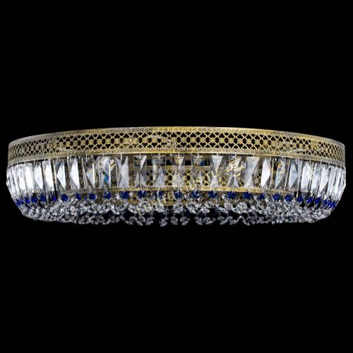 Люстра Венеция Кольцо №8 пластинка под бронзу Синяя в Новокузнецке Гусь Хрустальный