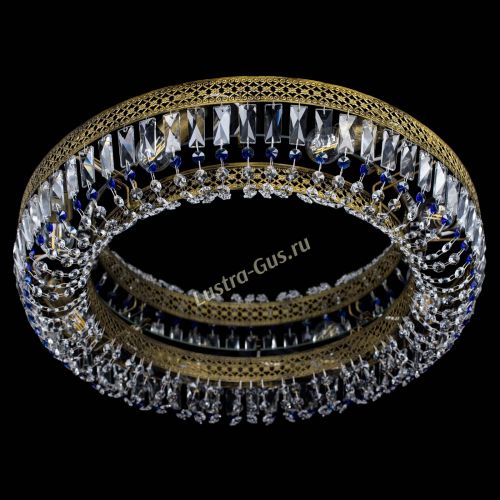 Люстра Венеция Кольцо №8 пластинка под бронзу Синяя в Новокузнецке Гусь Хрустальный