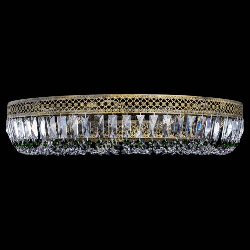 Люстра Венеция Кольцо №8 пластинка под бронзу Зеленая в Новокузнецке Гусь Хрустальный